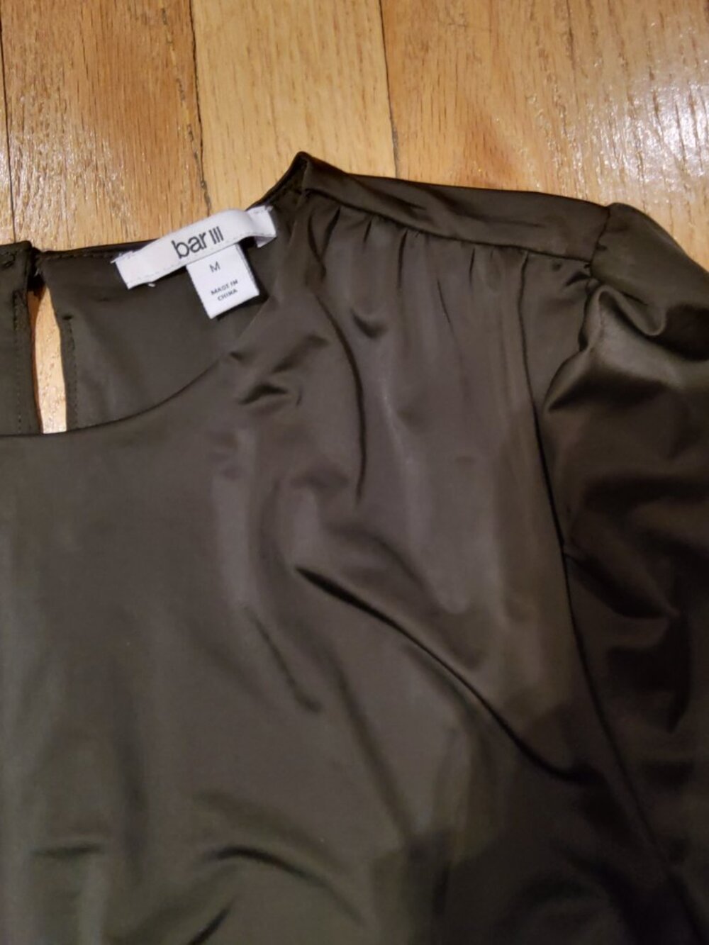 NWOT Bar III Women's Ruched Mini Dress Deep Black Long Sleeve Size M - Picture 5 of 7